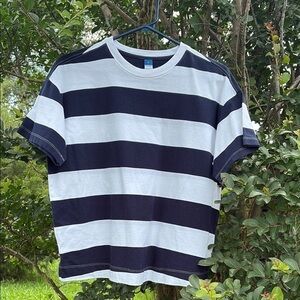 Old Navy Navy and White Tee
